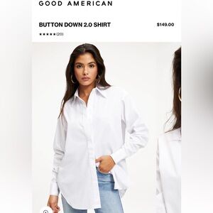 Good American Oversized Button Down Collar Shirt